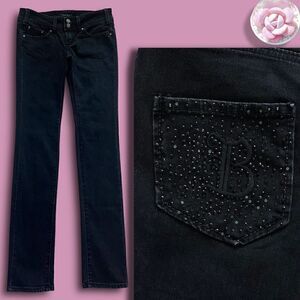 BIK BOK Black Bling cigarette Style Ankle Jeans Sues Boutique Sz M, 10 Long
